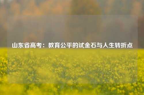 山东省高考:教育公平的试金石与人生转折点